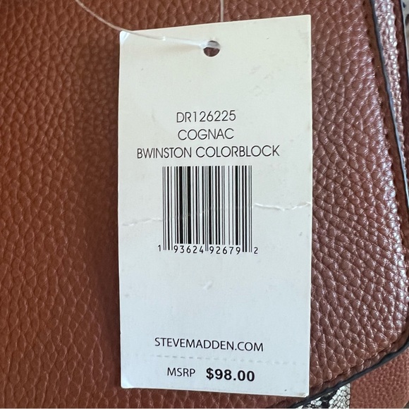 Steve Madden Cognac Animal Print Brown Squared Purse Adjustable Strap - Picture 4 of 5